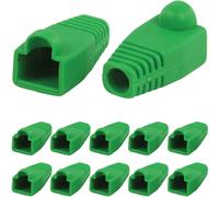 10x Green RJ45 Strain Relief Network Cable CAT5/6 Connector Boot Cover Cap End
