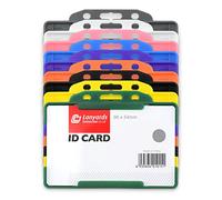 10x Grey Single Sided Open Faced Hard Plastic Badge Name Tag ID Holders By Lanyards Tomorrow | Horizontal Landscape 9 x 6.5cm Rigid Access Control for Work Office Holds CR80 Credit Card Size Identity