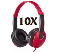 10X Groov-e Kidz On-Ear DJ Style Headphones Adjustable Headband Red/Black