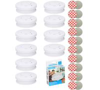 10x Grundig Smoke Detector 85 DB Incl. 9V Batteries + Magnetbefestigungen En