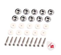 10x Guitar Strap Lock Buttons, Chrome Strap Locks for Ukulele Mandolin Bass Guitar, Makes Your Instrument Pretty, 10Pcs Set With Screws and Pick