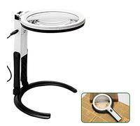 10X Handheld Foldable Magnifying Glass with Light Magnifier for Macular Degeneration Seniors Reading Soldering Inspection Coins Jewelry Exploring
