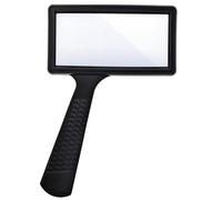10X Handheld Magnifier, Large Rectangular Magnifying Glass For Reading, Rectangular Scratch Resistant Glass Lens, Seniors Reading, Hobbies, Repair, Observation, Jumbo Horizontal Viewing Area