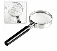 10X Handheld Magnifier Magnifying Glass Handle Low Vision Aid 50mm High Magnification for Reading, Senior, Map, Inspection, Handcraft Hobby
