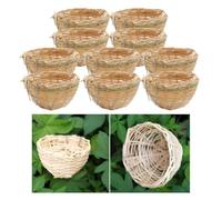 10X Handmade Bamboo Canary Nest Bird Breeding Hatch Cage Parrot Rest Cave Set of 10 Eco-Friendly Durable with Metal Hooks