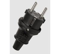 10X HEITECH Protective Contact Adapter Black IP20 Rubber Schuko Coupling