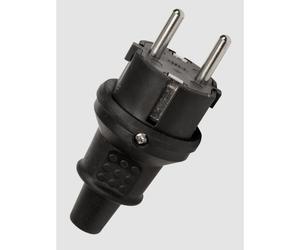 10X HEITECH Protective Contact Adapter Black IP20 Rubber Schuko Coupling