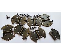 10x Hinge Brass Butt Hinges with Screws Pack for Door Wooden Projects Cabinet Wood Box Doll House Cigar Box Chest Home Furniture DIY Hardware