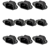 10X Iec C14 Power Socket 10A Screw In Pcb Inlet Panel Chassis Mount Connector