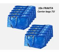 10x IKEA FRAKTA Large Shopping Laundry Storage Garden Plastic Carrier Bags 71L