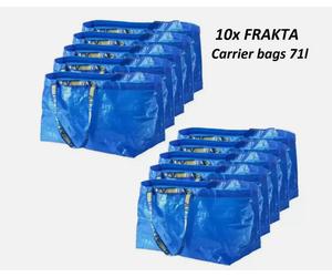 10x IKEA FRAKTA Large Shopping Laundry Storage Garden Plastic Carrier Bags 71L