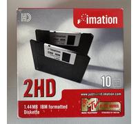 Imation - 3.5" DS-HD IBM Formatted - Black 10 Pack