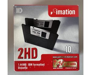10x IMATION Floppy Disks 2HD 3.5" 1.44MB Double Sided IBM Formatted Diskette NEW