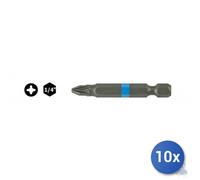 10x Inserts Bits Cross Pzd Maurer Plus Steel S2 Pack Pz 2 1/4 - N 2 - MM 50