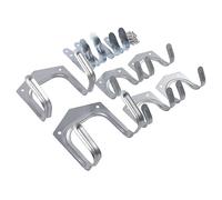 10x Iron Shed Hooks Set - Heavy-Duty Wall-Mounted Garage Garden Tool Bike Ladder Organiser Rack Brackets - by Blackspur