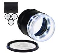 10x Jewelers Loupe, Illuminated Magnifying Glass, Portable Pocket Reading Magnifier with 25mm with LED Focused Eye Loupe Magnifier for Gems,Coins, Interchangeable Reticle Scale (4 Scale Glass)