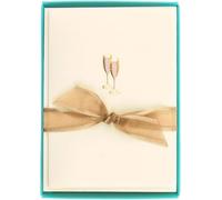 10x La Petite Presse Blank Cards & Envelopes, All Occasion - Pink Champagne | Boxed Notecards and Envelopes sets - 10 Embossed and Embellished Gold Foil Blank Cards with Matching Envelopes & Storage Box