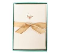 10x La Petite Presse Blank Cards & Envelopes, All Occasion - Pink Martini | Boxed Notecards and Envelopes sets - 10 Embossed and Embellished Gold Foil Blank Cards with Matching Envelopes & Storage Box