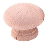 10x Large 50mm Drilled Natural Plain Knobs - Wooden Cupboard/Door/Drawer Handles