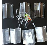 10x Large Angled L Brackets, 3 mm Clear Acrylic + 50x M5 Bolts | 70 mm, 10x, 3 mm, +50 M5: Clear acrylic brackets: discreet support for shelves, display cabinets and furniture