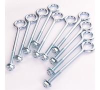 10x Large Marine Grade Zinc Plated Stainless Steel Eye Bolts | M10 x 200mm