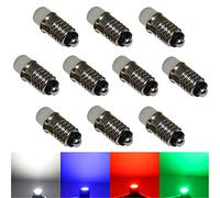 10x LED E5.5 Light Bulb 12 V Cold White Blue Green Red (Red)
