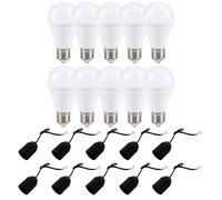 10x LED Light Bulb 12W =75W E27 1155lm Warm Construction Socket Black [EEK: F]