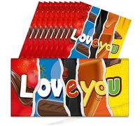 10x Love You Chocolate Bar Wrappers. Husband Wife Mum Mam Mother Dad Father Family Birthday Work Secret Santa Gift Novelty Prank Fun Friend Present (Chocolate Not Included). Multipack: Pack of 10.