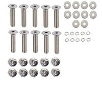 10x M4 x 30mm Countersunk Bolts with Nyloc Nuts and Flat Washers, Countersunk Flat Head Socket Screws Nuts and Washers Set A2 Stainless Steel
