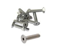 10x M8 x 30mm A4-316 Marine Grade Stainless Steel Countersunk Bolts, Precision CSK Allen Key Socket Screws, Flat Head Countersunk Screw, Full Thread