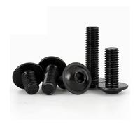 10x M8 x 40mm Hex Socket Flanged Button Head Machine Bolts Screws Fully Threaded Black High Tensile Hex Socket Screw Dome Head Allen Key Bolts for DIY