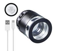 10X Magnifying Glass Jewelers Scale Loupe Rechargeable Loupe Magnifier with Scale Chart, 6 LED Lights 25mm Field of View, Jewelry Magnifying for Gem, Coin, Stamp, Watch Repair Jewelers Tool