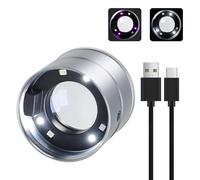 10X Magnifying Glass with LED Light, USB-C Rechargeable Jewelers Loupe, Adjustable Focus with Scale & Pouch for Jewelry, Coin Grading, Watch Repair, Reading
