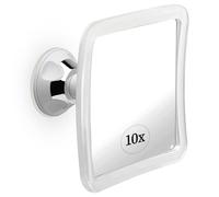 10x Magnifying Makeup Mirror with 360° Swivel Suction Cup - Magnified Cosmetic Mirror for Vanity and Travel, Portable & Non Lighted - 16cm x 16cm (Square)