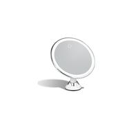 10X Magnifying Makeup Mirror with LED Lights - Dimmable True Natural Daylight, USB & Battery, Strong Suction Cup, 20cm Wide - Luna (Rechargeable)