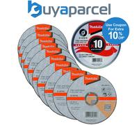 10x Makita D-18764 Fast Cutting Extra Thin Metal Grinder Disc 115mm + Metal Tin