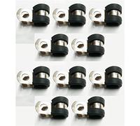 10X Marine Grade Stainless Steel Rubber-Lined P-Clip 8Mm Hose Pipe Clamp M6 Hole