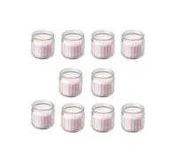 10x Mini LUGNARE Jasmine Scented Candles - Light Pink Glass Jars, 5x5cm - 12-Hour Burn Each - Ideal for Weddings, Gifts & Home Décor