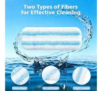 10X Mop Refill Pads Flat Microfiber Replacement Heads For Vileda H2Pro Flat Mop