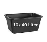 10x Mortar Box 40 Liters Mortar Tub Cement Tub Feeding Tub Black