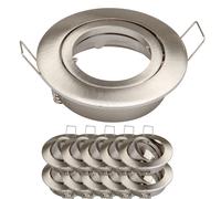 10x Mounting Frame GU10 Set Satin Nickel 818-SN Ø65 MM IP20 Recessed Light Cover