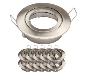 10x Mounting Frame GU10 Set Satin Nickel 818-SN Ø65 MM IP20 Recessed Light Cover