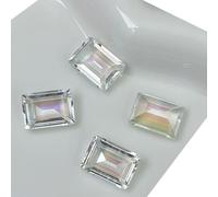 10x Nail Rhinestone Nail Crystal Gemstone Rectangle Nail Charms Clear Nail Art Charms Nail Art Decoration for Women