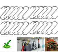 10x NEW CHROME S HOOKS FOR BUTCHER KITCHEN RACK, PAN HANGER, HANGING RAIL (58x50mm)