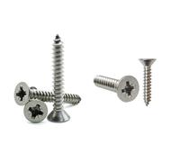 10x No.6 x 3/8" 3.5 x 9.5mm Pozi Countersunk Head Self Tapping Screws A2 Stainless Steel Ideal for Metal Wood and Brick Self Tapping Screws Wood High Strength Durable
