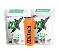 10X No Whey Stack - Vegan Protein Powder & Shaker | 20g Plant-Based Protein |Gluten & Nut Free, Lactose Free | Muscle Recovery & Weight Management |2 Chocolate Mint