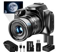 10X Optical Digital Cameras for Photography, 64MP Video Camera, 4X Digital Zoom Vlogging Camera for YouTube with Flash, WiFi & HDMI Output, 32GB SD Card(Black)