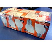 10x Osram Drop 60W E27 Matt 230V Lamp 60 Watt Bulb DIMMABLE 660 Lumen [EEK: G]