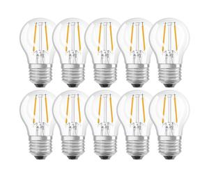 10x OSRAM LED Filament Drop Bulb 2.8W=25W E27 Clear 250lm 2700K Dimmable