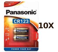 10X Panasonic 123 CR123A CR123A CR123AL 3V Photo Lithium Battery | 2 Pack